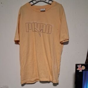 Boy's Puma Soft Yellow Logo Tee (Large 14-16)